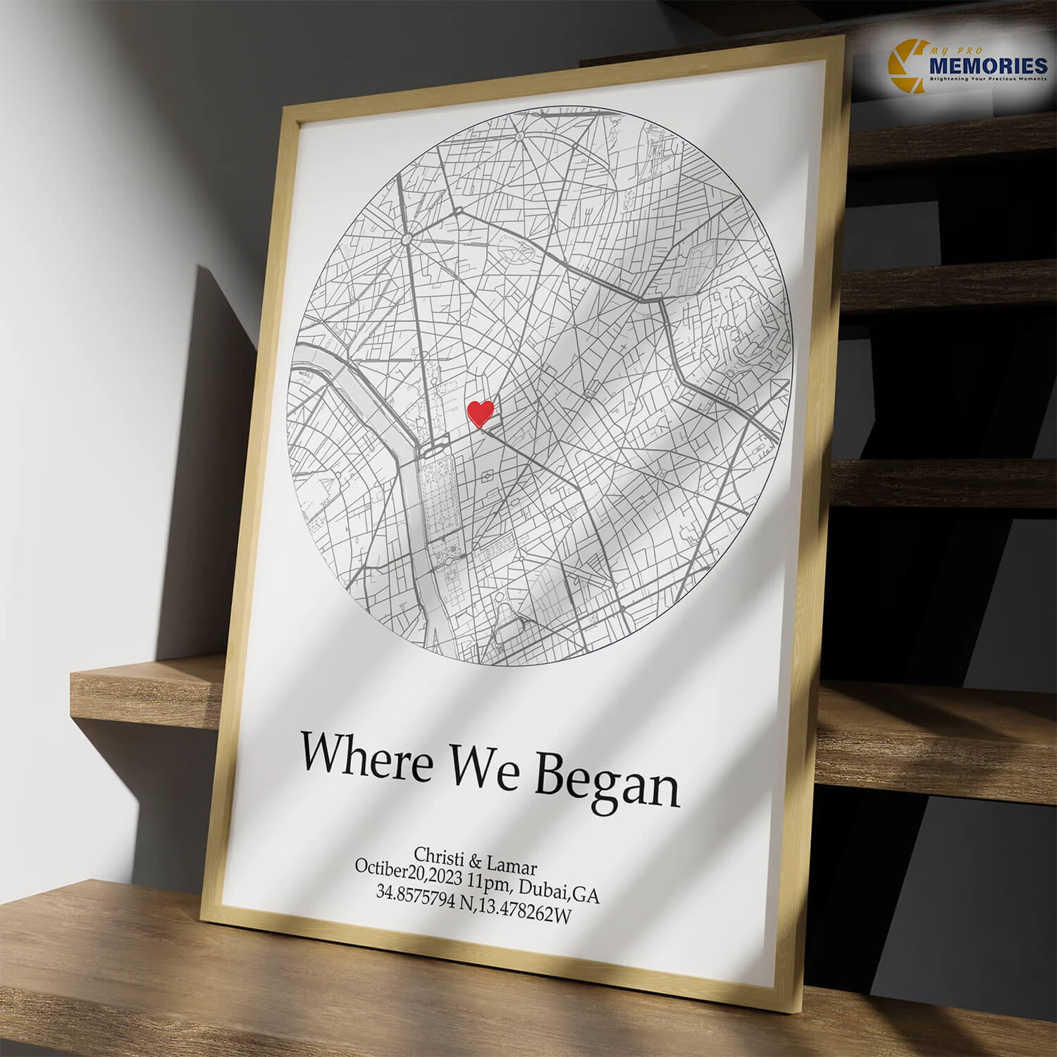 Heart Map Wall Art Poster